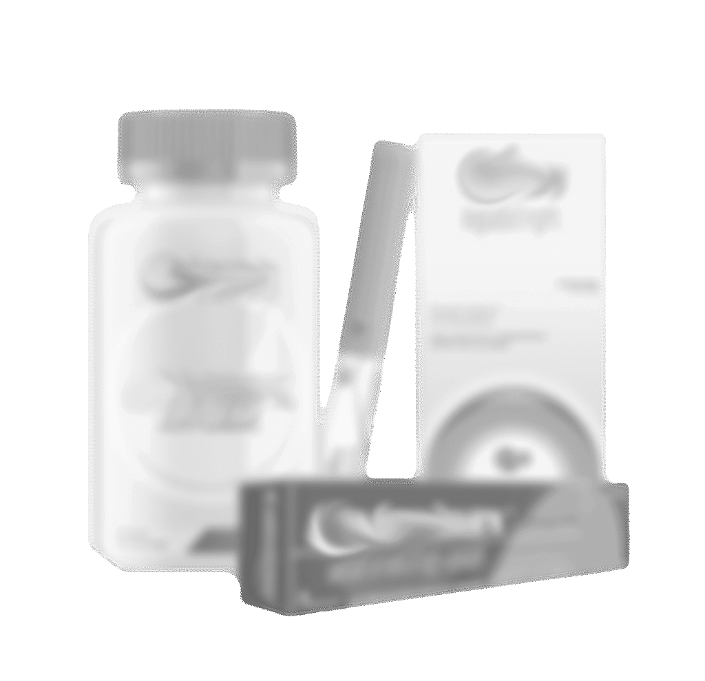 Blurred generic medication bottles used to represent conventional treatment options.